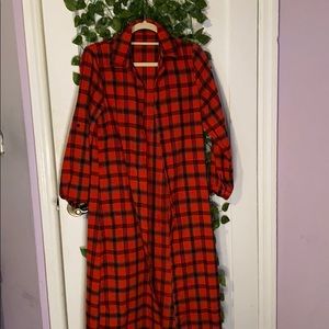 Plaid Button Up Dress